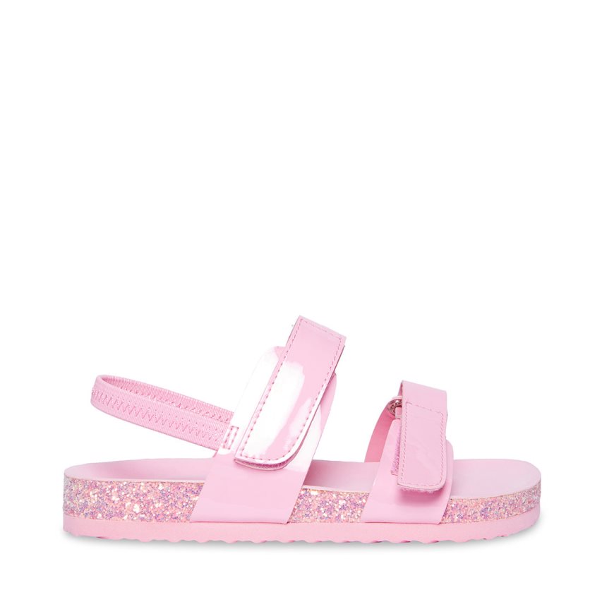 Pink Steve Madden Adouble Patent Kids\' Platform Sandals | PH 5689ESA